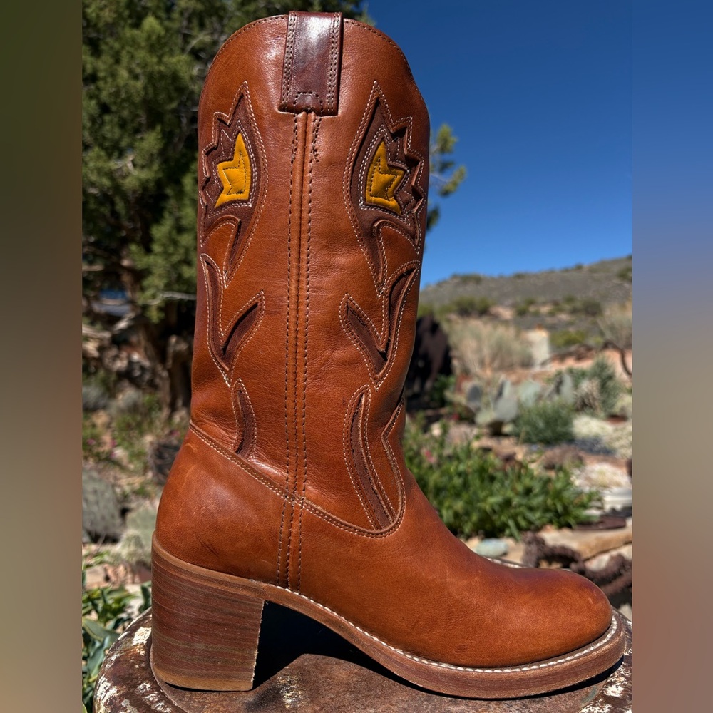 FRYE Campus Sabrina Floral Inlay Boots Vintage - Picture 4 of 16